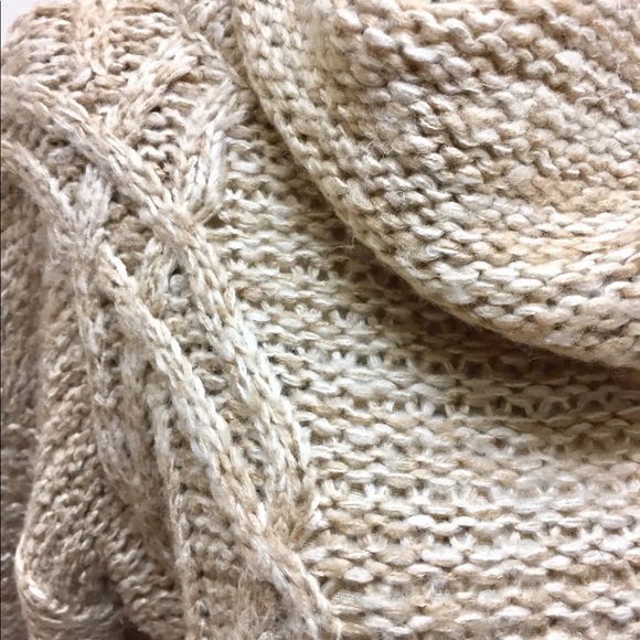 Bluenotes Women Cable Knit Sweater Chunky Beige Loose Fit Cowl Neck Small - Picture 6 of 11